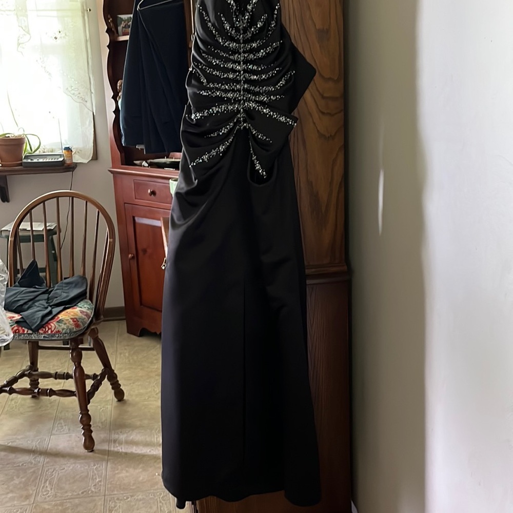 Black formal gown halter style